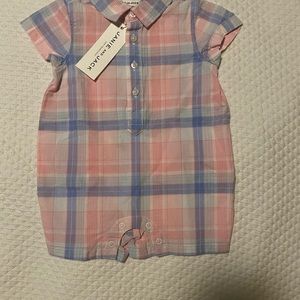 Janie & Jack Boys EASTER PARTY Pink & Blue Plaid Romper